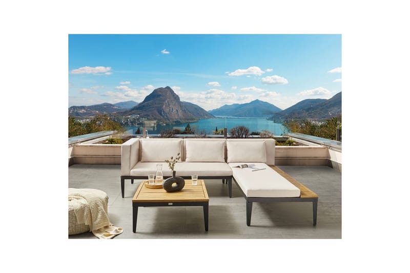 Trädgårdshörnsoffa med bord 3-sits Bracciano - Trädgård & spabad - Utemiljö - Altan & terrass - Altanmöbler