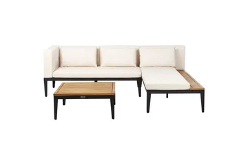 Trädgårdshörnsoffa med bord 3-sits Bracciano - Utemöbler - Loungemöbler - Soffgrupp utomhus