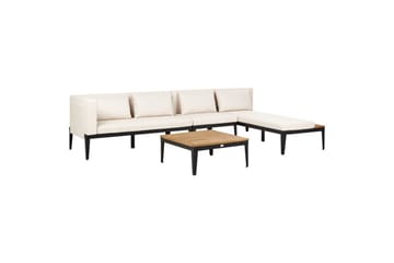 Trädgårdshörnsoffa med bord 4-sits Bracciano - Utemöbler - Loungemöbler - Soffgrupp utomhus
