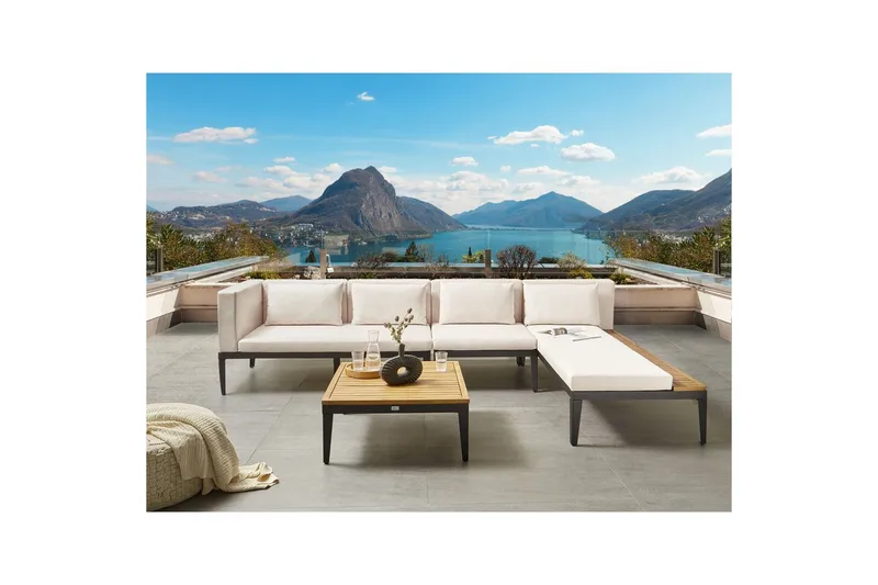 Trädgårdshörnsoffa med bord 4-sits Bracciano - Trädgård & spabad - Utemiljö - Altan & terrass - Altanmöbler