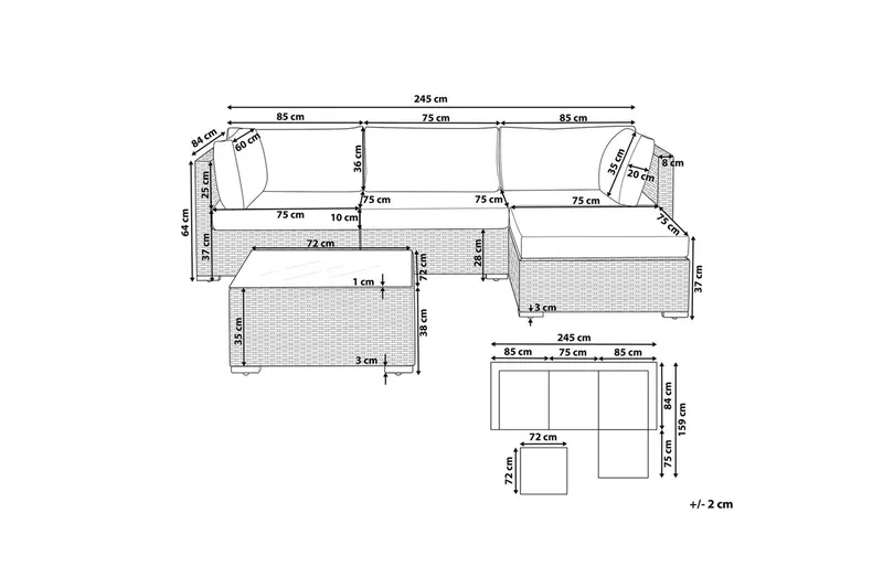 Trädgårdshörnsoffa Sano - Vänstervänd - Trädgård & spabad - Utemiljö - Altan & terrass - Altanmöbler