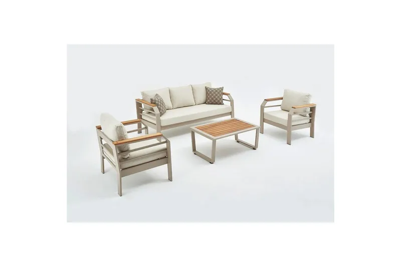Trädgårdsloungeset Sudassento Beige, Beige