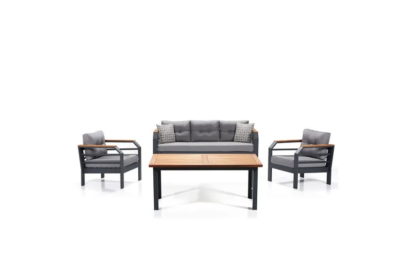 Trädgårdsloungeset Sudassento Grå / Svart - Grå / Svart - Trädgård & spabad - Utemiljö - Altan & terrass - Altanmöbler