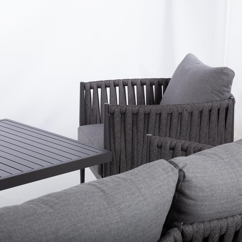 Trädgårdsmöbelgrupp Bristol bord, soffa och 2 stolar - Grå - Trädgård & spabad - Utemiljö - Altan & terrass - Altanmöbler