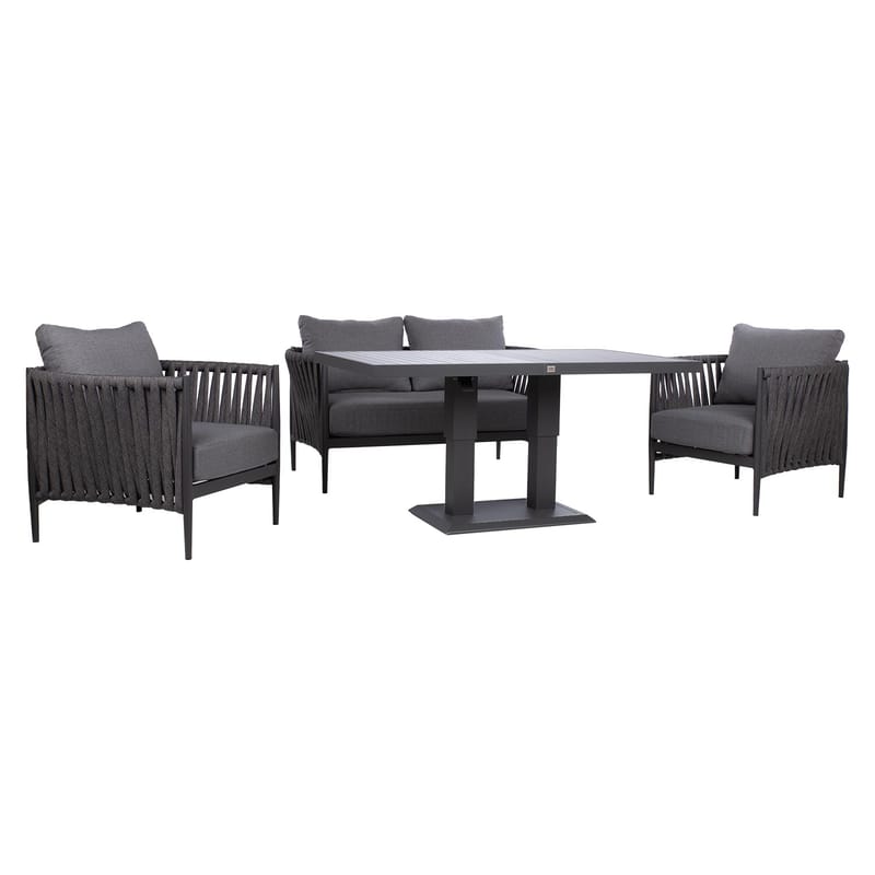Trädgårdsmöbelgrupp Bristol bord, soffa och 2 stolar - Grå - Trädgård & spabad - Utemiljö - Altan & terrass - Altanmöbler