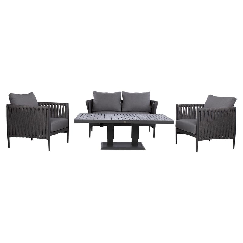 Trädgårdsmöbelgrupp Bristol bord, soffa och 2 stolar - Grå - Trädgård & spabad - Utemiljö - Altan & terrass - Altanmöbler