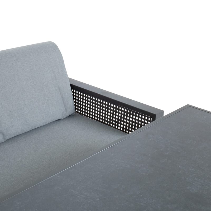 Trädgårdsmöbelgrupp Delgado hörnsoffa, bord och bänk - Grå - Trädgård & spabad - Utemiljö - Altan & terrass - Altanmöbler