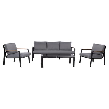 Trädgårdsmöbelgrupp Lona bord, soffa och 2 stolar - Grå / svart - Utemöbler - Loungemöbler - Soffgrupp utomhus