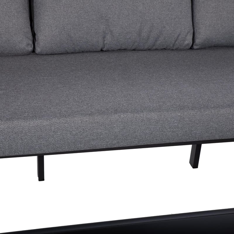 Trädgårdsmöbelgrupp Lona bord, soffa och 2 stolar - Grå / svart - Trädgård & spabad - Utemiljö - Altan & terrass - Altanmöbler