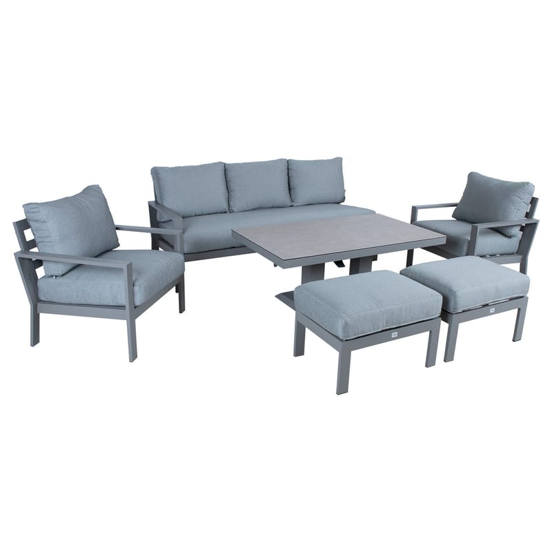 Trädgårdsmöbelgrupp Rio 6-delar - Gråbeige - Trädgård & spabad - Utemiljö - Altan & terrass - Altanmöbler