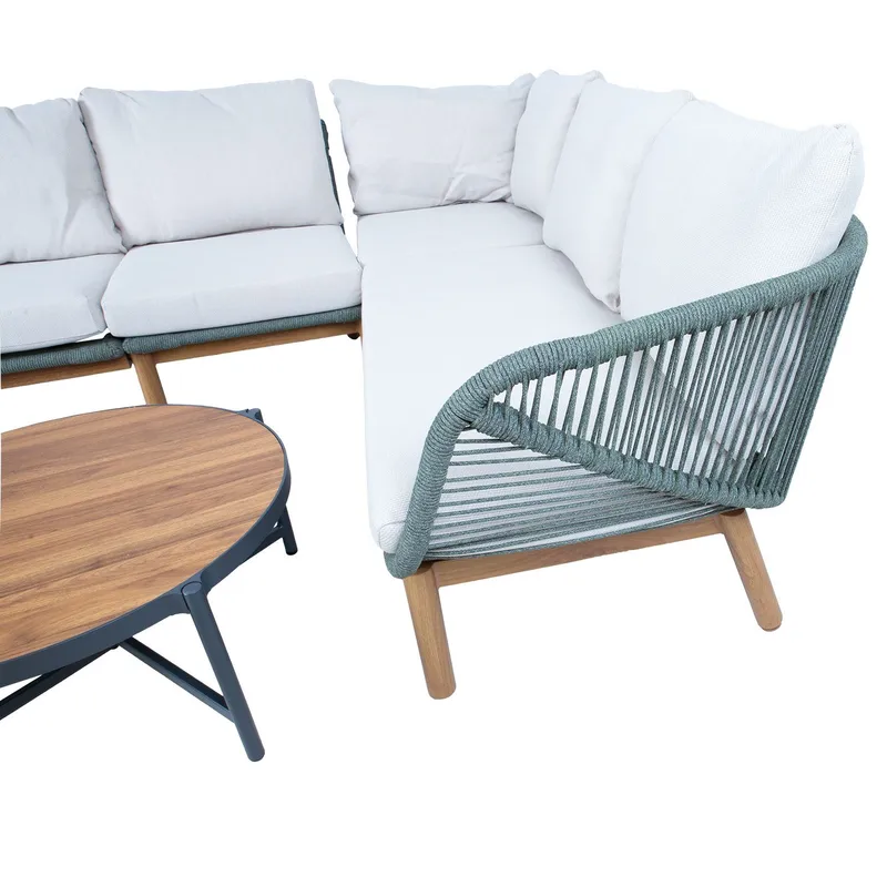 Trädgårdsmöbelgrupp Tuxedo Hörnsoffa och 2 Bord - Grön - Trädgård & spabad - Utemiljö - Altan & terrass - Altanmöbler