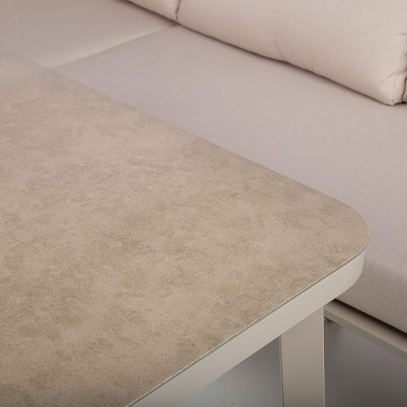 Trädgårdsmöbelgrupp Upland bord och hörnsoffa - Beige - Trädgård & spabad - Utemiljö - Altan & terrass - Altanmöbler