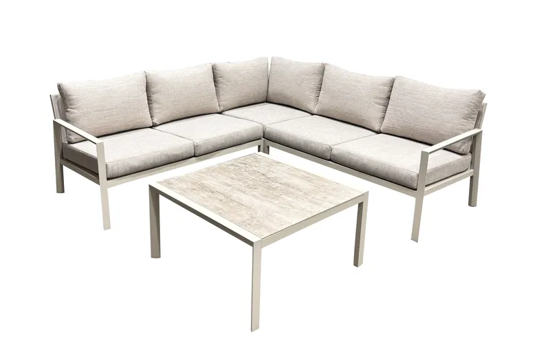 Trädgårdsmöbelgrupp Palermo hörnset, beige