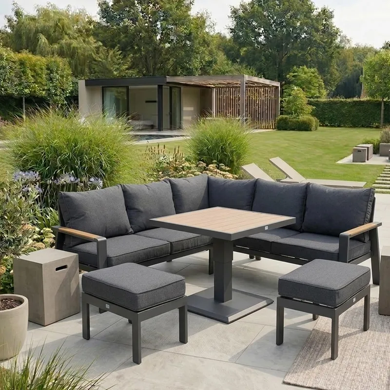 Trädgårdsmöbelgrupp Parker 4 delar - Grå - Trädgård & spabad - Utemiljö - Altan & terrass - Altanmöbler