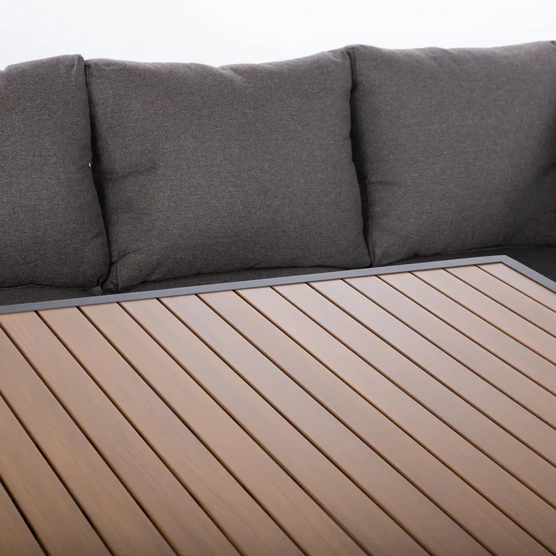 Trädgårdsmöbelset Rio hörnsoffa och bord - Mörkgrå - Trädgård & spabad - Utemiljö - Altan & terrass - Altanmöbler