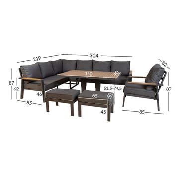 Trädgårdsmöbelset Telor - grå - Utemöbler - Loungemöbler - Soffgrupp utomhus