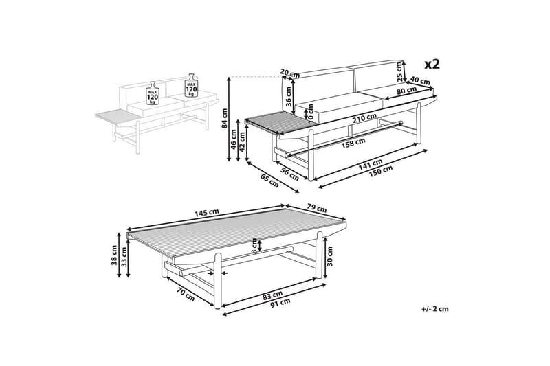 Trädgårdssoffgrupp 4-sits Giaveno - Trädgård & spabad - Utemiljö - Altan & terrass - Altanmöbler