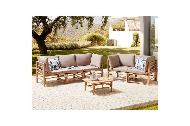 Trädgårdssoffgrupp Cerreto Beige/ljust trä - Beige/ljust trä - Trädgård & spabad - Utemiljö - Altan & terrass - Altanmöbler