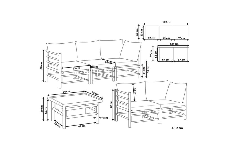 Trädgårdssoffgrupp Cerreto Beige/ljust trä - Beige/ljust trä - Trädgård & spabad - Utemiljö - Altan & terrass - Altanmöbler