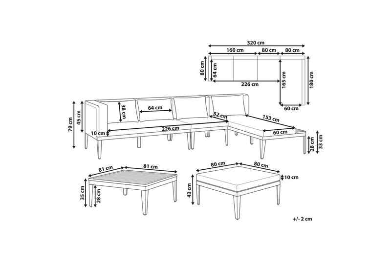 Trädgårdssoffgrupp med bord 4-sits Bracciano - Trädgård & spabad - Utemiljö - Altan & terrass - Altanmöbler
