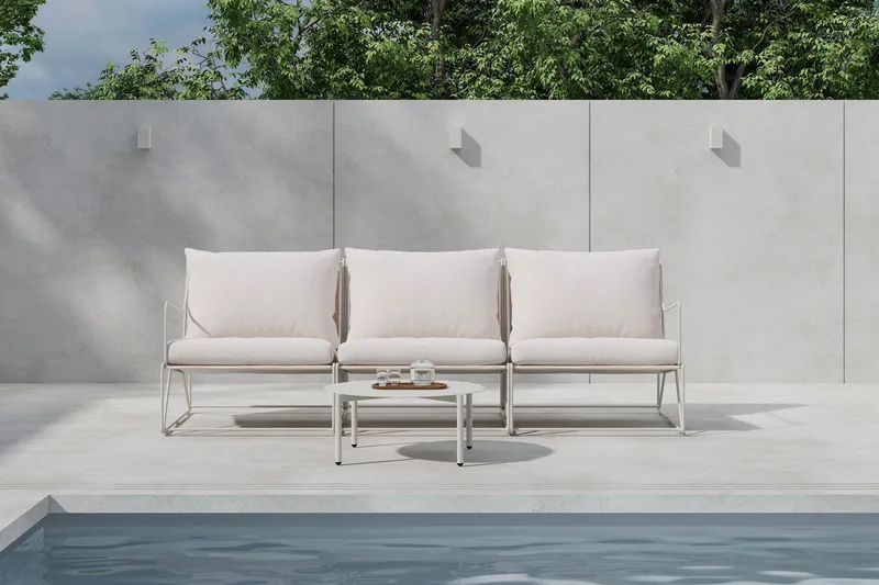 Usteryd Utesoffa 3-sits med Usteryd Soffbord - Beige - Trädgård & spabad - Utemiljö - Altan & terrass - Altanmöbler