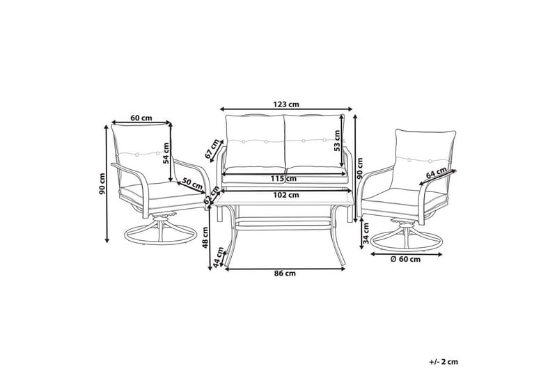 Utegrupp Mestrino - Blå, Svart - Trädgård & spabad - Utemiljö - Altan & terrass - Altanmöbler
