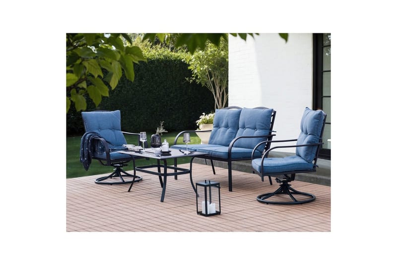 Utegrupp Mestrino - Blå, Svart - Trädgård & spabad - Utemiljö - Altan & terrass - Altanmöbler