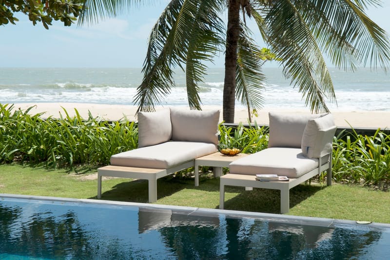 Utomhus modulset Portals 2x 2-sitssoffor + soffbord - korallsand - Trädgård & spabad - Utemiljö - Altan & terrass - Altanmöbler