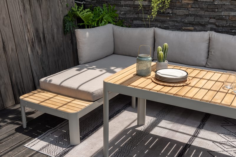 Utomhus modulset Portals 2x 2-sitssoffor + soffbord - korallsand - Trädgård & spabad - Utemiljö - Altan & terrass - Altanmöbler