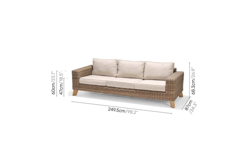 Utomhusmöbelgrupp Lifestyle Garden Bahamas 2 x 3-sits & soffbord 110 - Trädgård & spabad - Utemiljö - Altan & terrass - Altanmöbler