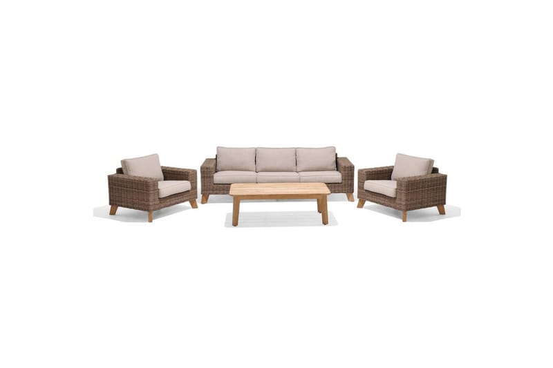 Utomhusmöbelgrupp Lifestyle Garden Bahamas 2 x soffstol & 3-sits & soffbord 140 - Trädgård & spabad - Utemiljö - Altan & terrass - Altanmöbler