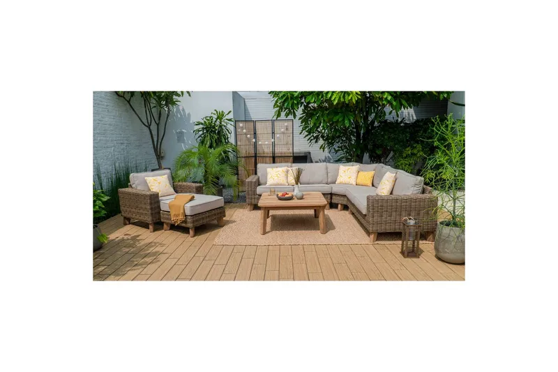 Utomhusmöbelgrupp Lifestyle Garden Barbados 2-sits vänster&höger & hörnstol & soffbord 100 - Trädgård & spabad - Utemiljö - Altan & terrass - Altanmöbler