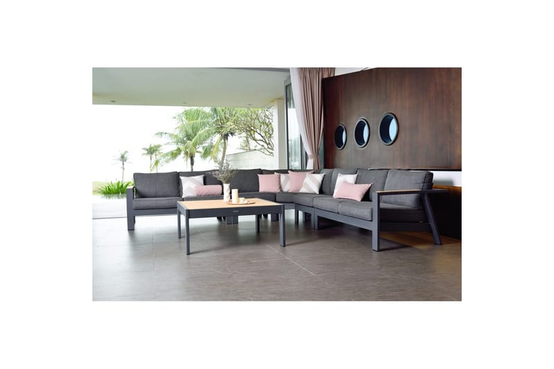 Utomhusmöbelgrupp Lifestyle Garden PALAU 2-sits höger & vänster + hörnsoffa stol + sidostol + soffbord 140 cm - Trädgård & spabad - Utemiljö - Altan & terrass - Altanmöbler