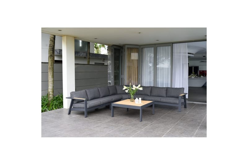 Utomhusmöbelgrupp Lifestyle Garden PALAU 2-sits höger & vänster + hörnsoffa stol + sidostol + soffbord 140 cm - Trädgård & spabad - Utemiljö - Altan & terrass - Altanmöbler