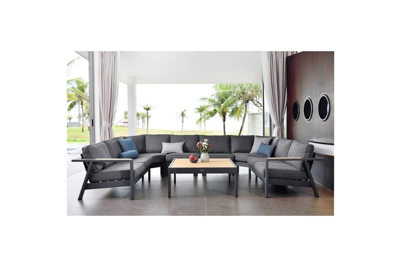 Utomhusmöbelgrupp Lifestyle Garden PALAU 2-sits höger & vänster + 2x hörnsoffa stol + 2x sidostol + soffbord 100 cm - Trädgård & spabad - Utemiljö - Altan & terrass - Altanmöbler