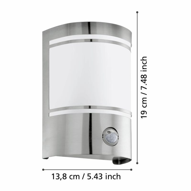 Utvändig vägglampa Cerno med sensor - Rostfritt Stål - Trädgård & spabad - Utemiljö - Altan & terrass - Altanbelysning