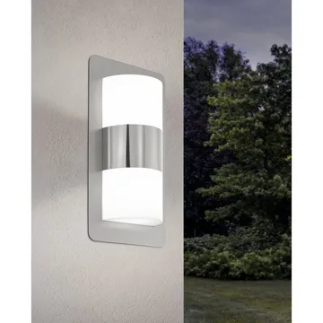 Utvändig vägglampa Cistierna - Rostfritt stål/vit - Trädgård & spabad - Utemiljö - Entré - Entrébelysning