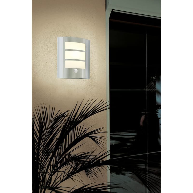 Utvändig vägglampa City med sensor - Rostfritt Stål - Trädgård & spabad - Utemiljö - Entré - Entrébelysning