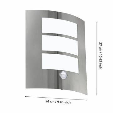 Utvändig vägglampa City med sensor - Rostfritt Stål - Trädgård & spabad - Utemiljö - Entré - Entrébelysning