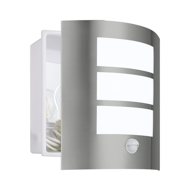 Utvändig vägglampa City med sensor - Rostfritt Stål - Trädgård & spabad - Utemiljö - Entré - Entrébelysning