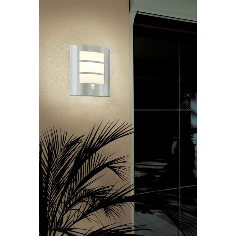 Utvändig vägglampa City med sensor - Rostfritt Stål - Trädgård & spabad - Utemiljö - Entré - Entrébelysning