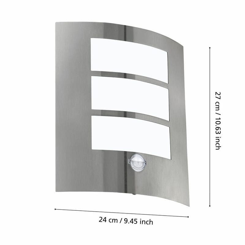 Utvändig vägglampa City med sensor - Rostfritt Stål - Trädgård & spabad - Utemiljö - Entré - Entrébelysning