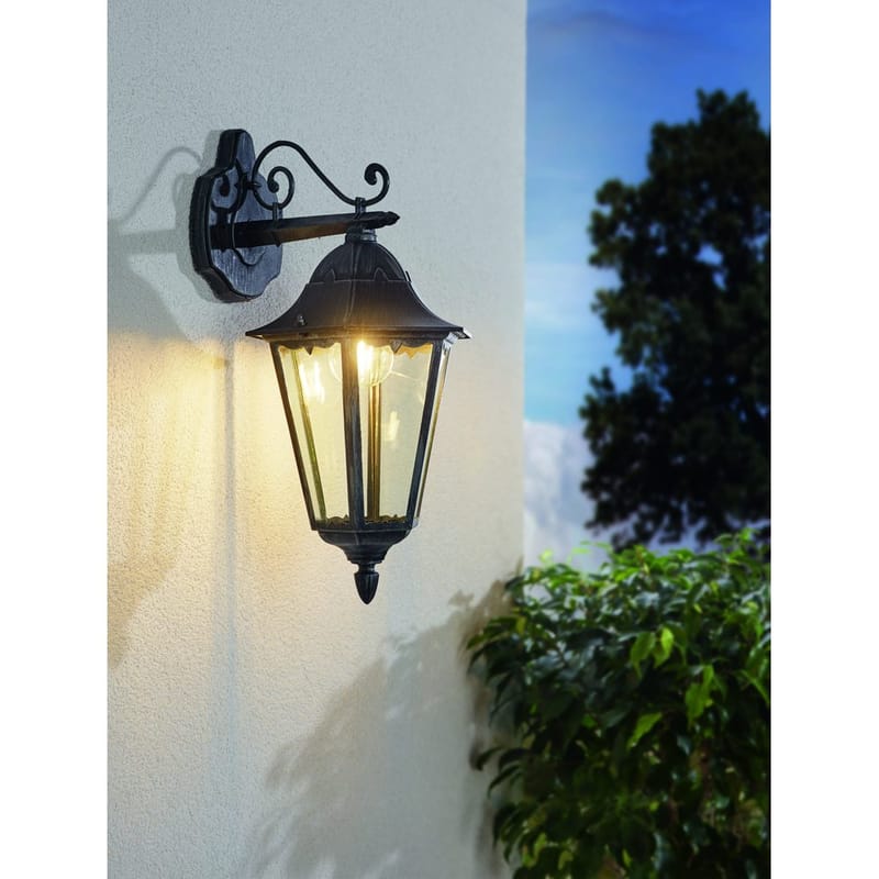 Utvändig vägglampa Navedo Nedåtriktad - Svart/Silverpatina - Trädgård & spabad - Utemiljö - Altan & terrass - Altanbelysning