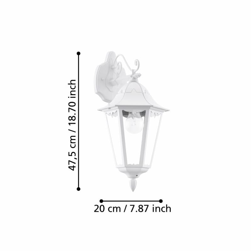 Utvändig vägglampa Navedo Nedåtriktad - Vit - Trädgård & spabad - Utemiljö - Entré - Entrébelysning