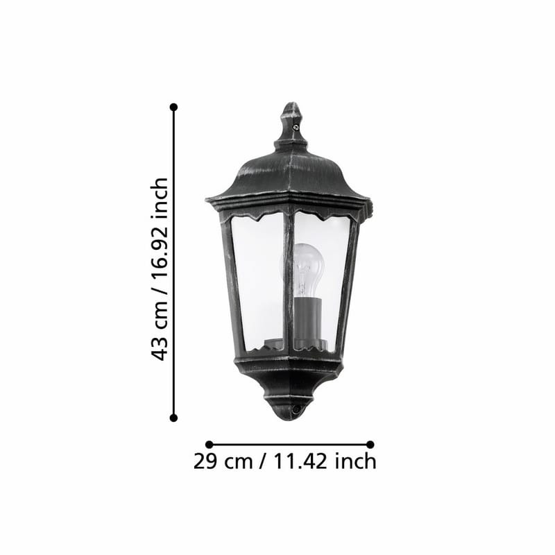 Utvändig vägglampa Navedo Ytmonterad - 29 cm - Trädgård & spabad - Utemiljö - Entré - Entrébelysning