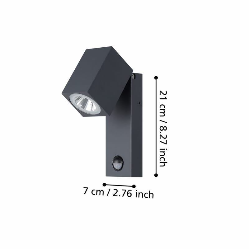 Utvändig vägglampa Sakeda med sensor - Antracit - Trädgård & spabad - Utemiljö - Entré - Entrébelysning