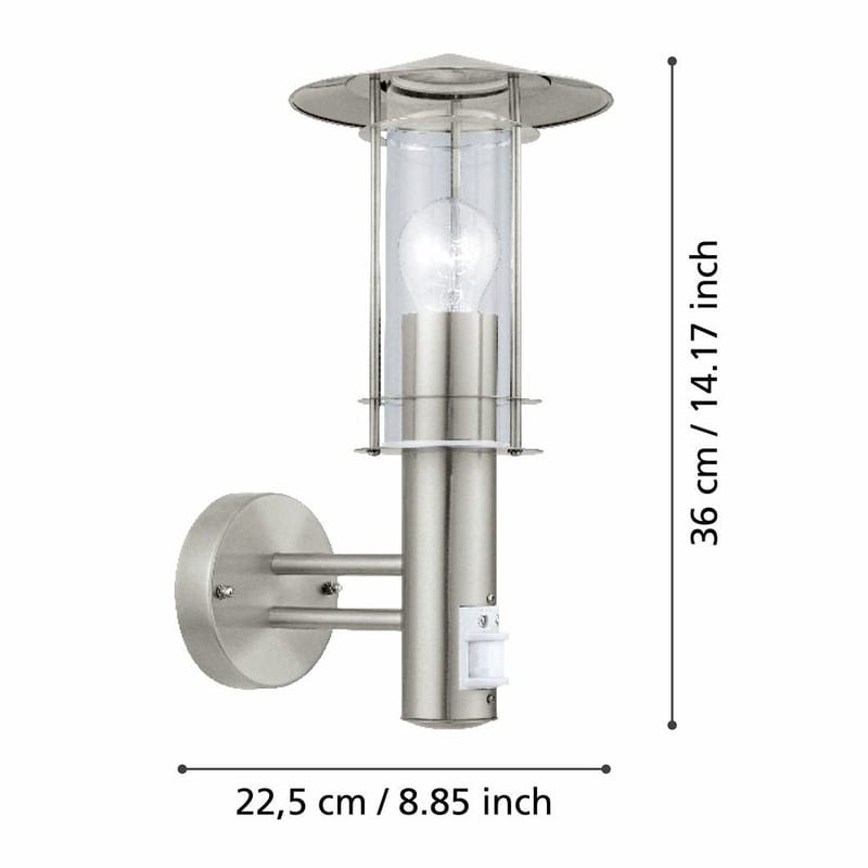 Vägglampa Lisio med sensor - 36 cm - Trädgård & spabad - Utemiljö - Entré - Entrébelysning