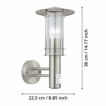 Vägglampa Lisio med sensor - 36 cm - Trädgård & spabad - Utemiljö - Entré - Entrébelysning