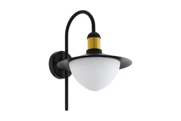 Vägglampa Utebelysning Eglo Sirmione - Vit/Svart/Guld - Trädgård & spabad - Utemiljö - Entré - Entrébelysning