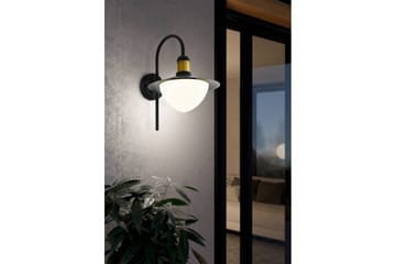 Vägglampa Utebelysning Eglo Sirmione - Vit/Svart/Guld - Trädgård & spabad - Utemiljö - Entré - Entrébelysning